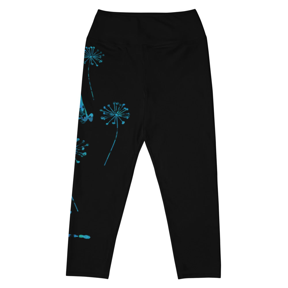 Blue Dande: High-Waisted Yoga Capri Leggings