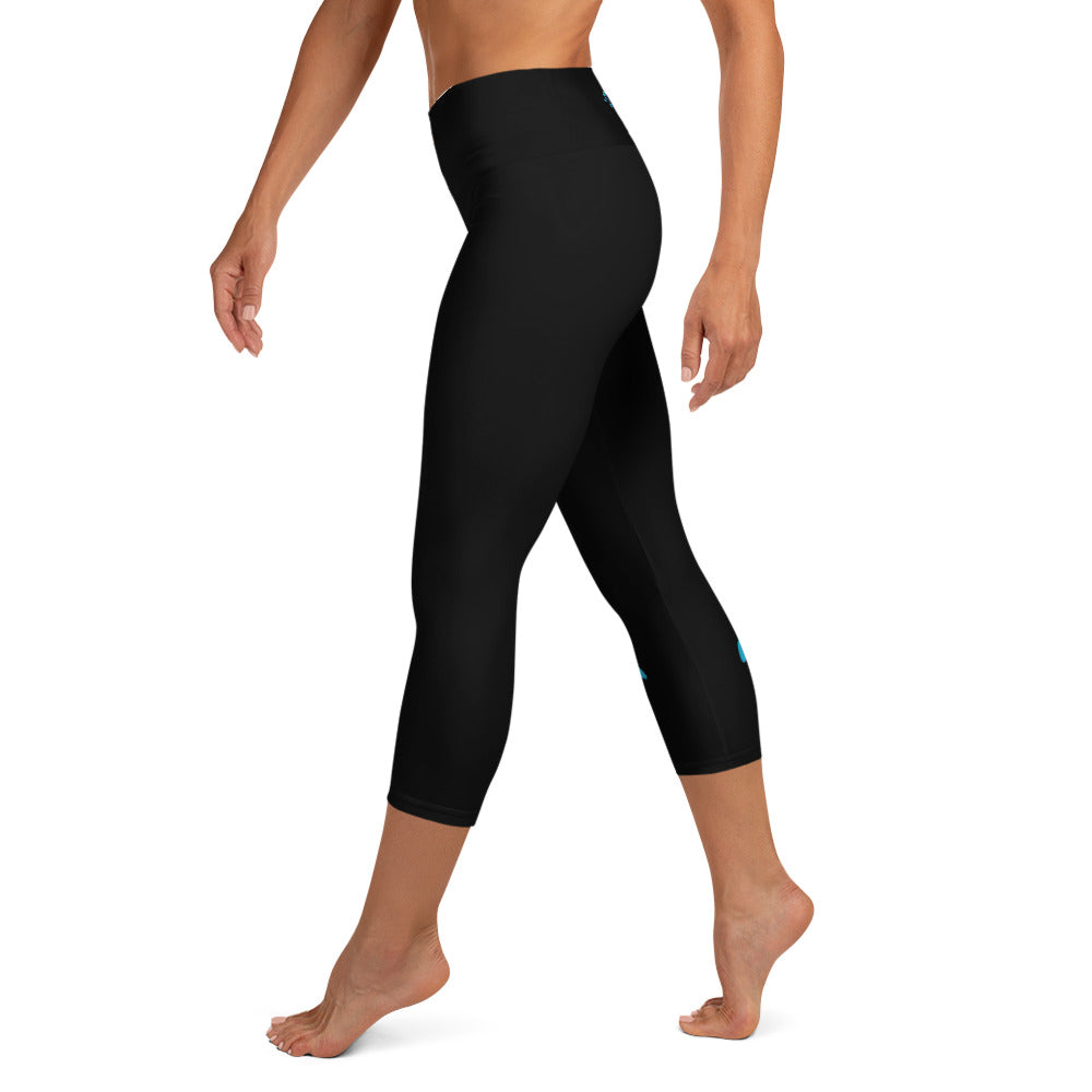 Blue Dande: High-Waisted Yoga Capri Leggings