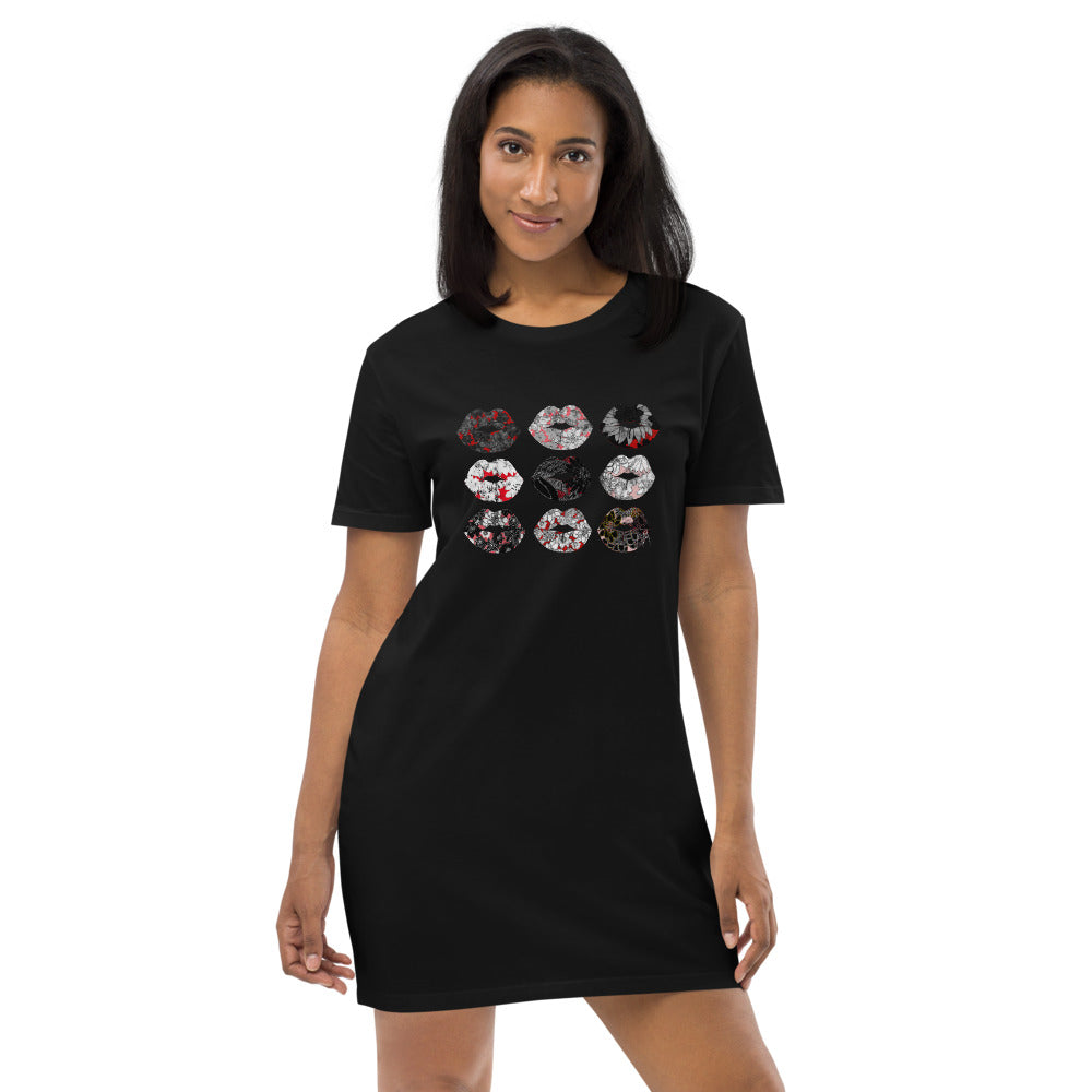 Kiss It Collection: Fancy Lips Organic Cotton T-Shirt Dress