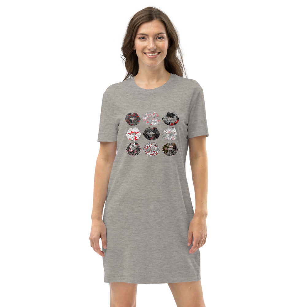 Kiss It Collection: Fancy Lips Organic Cotton T-Shirt Dress