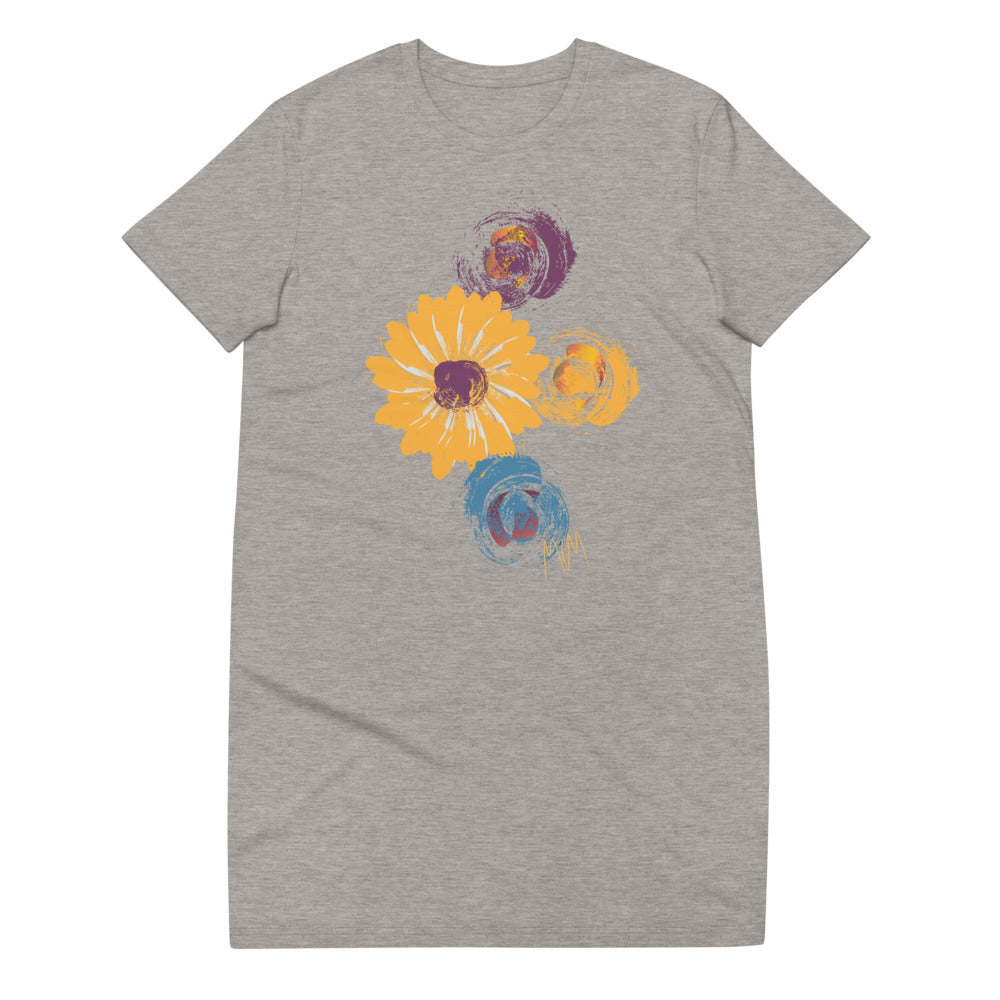 Sweet Grunge Flower Swag Organic Cotton T-Shirt Dress
