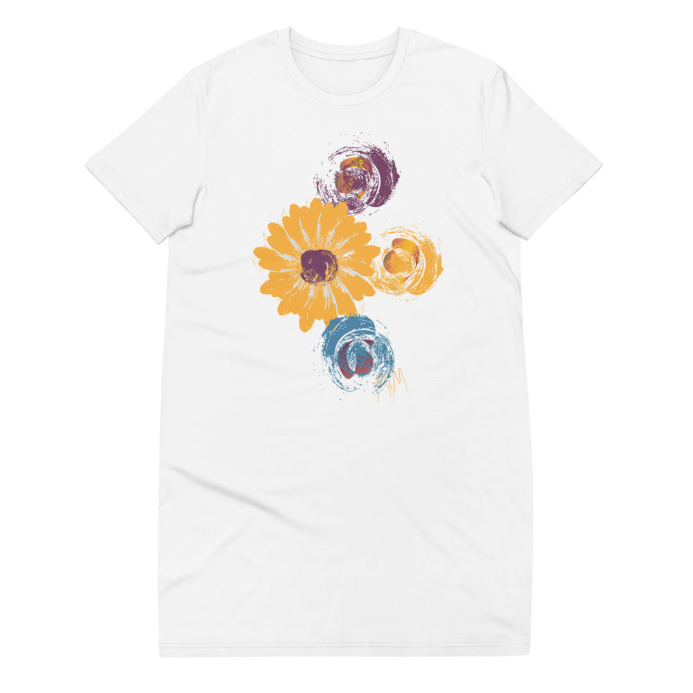 Sweet Grunge Flower Swag Organic Cotton T-Shirt Dress
