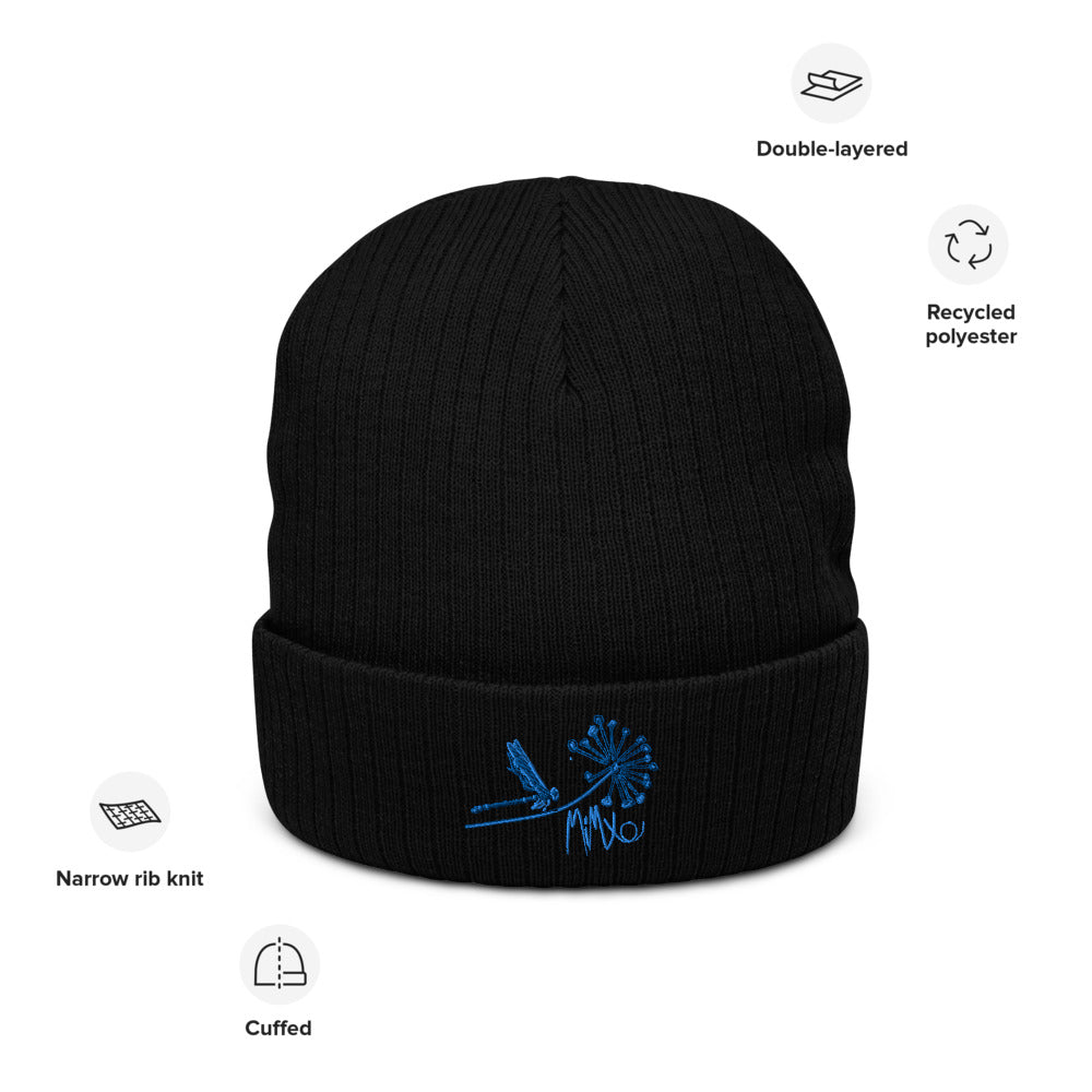 Blue Dande: Recycled cuffed beanie