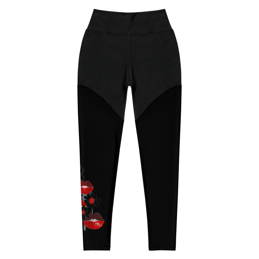 Kiss It Collection: Lip Collage - Sports Leggings