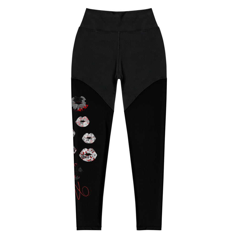 Kiss It Collection: Lip Collage - Sports Leggings