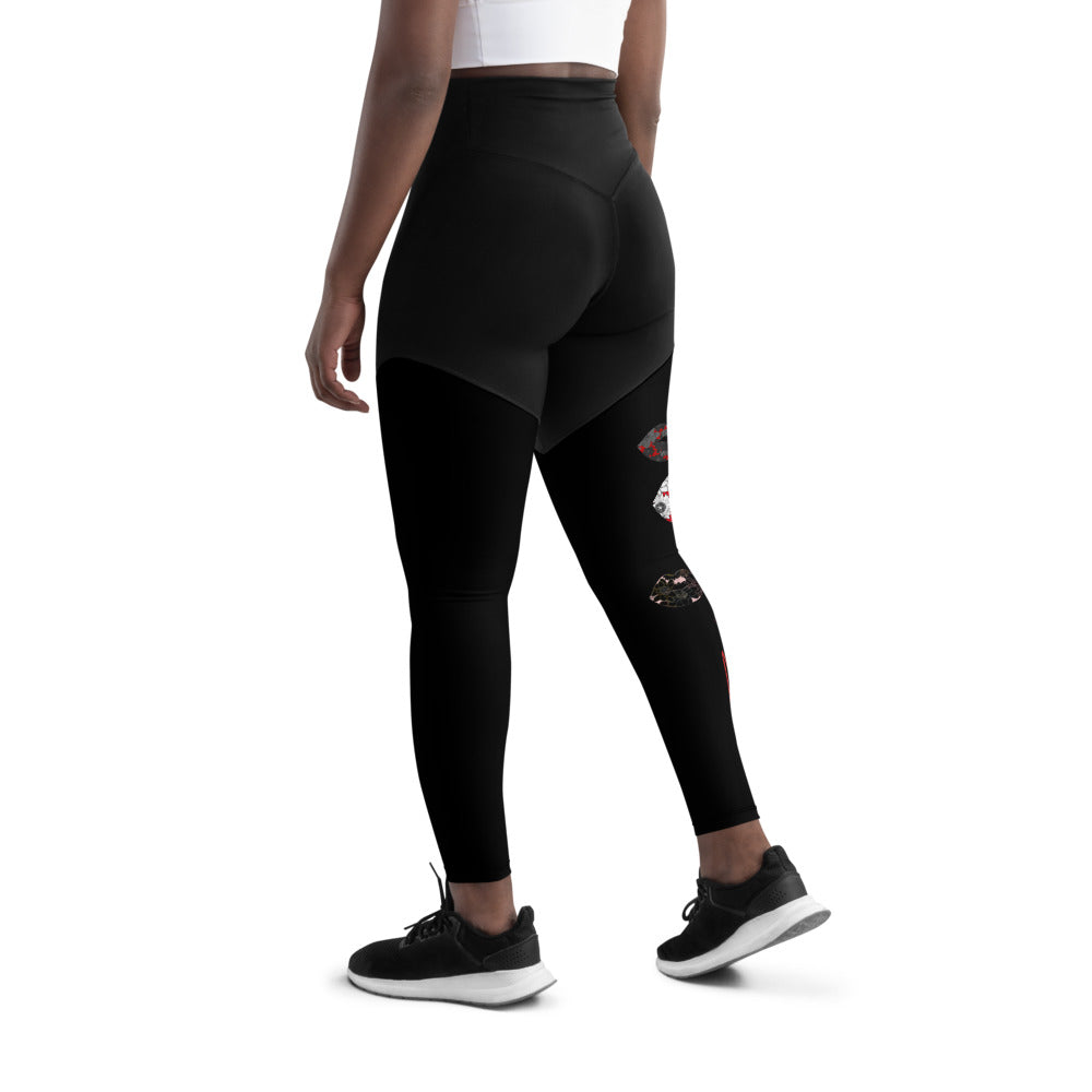 Kiss It Collection: Lip Collage - Sports Leggings