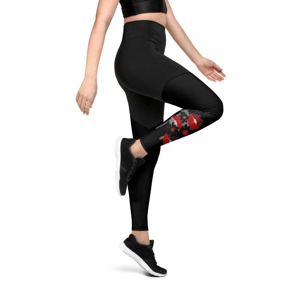 Kiss It Collection: Lip Collage - Sports Leggings