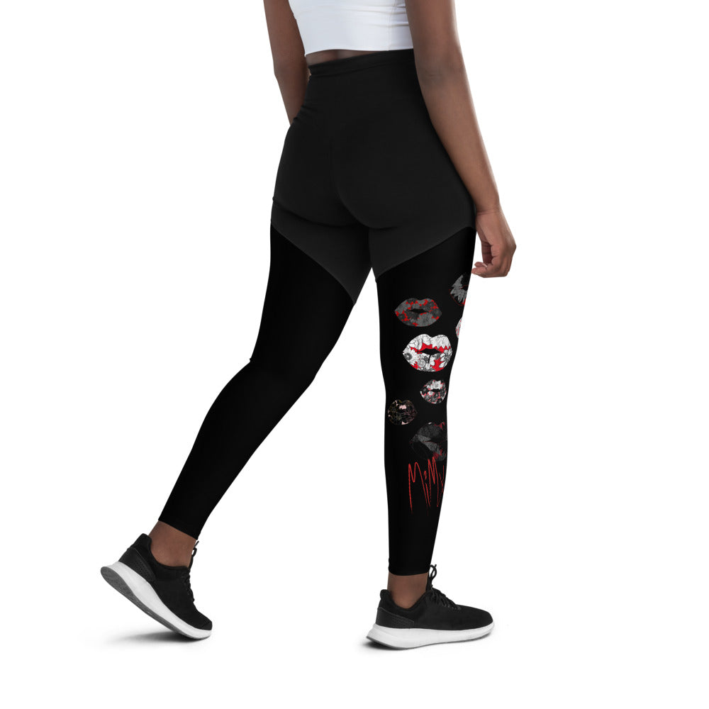 Kiss It Collection: Lip Collage - Sports Leggings