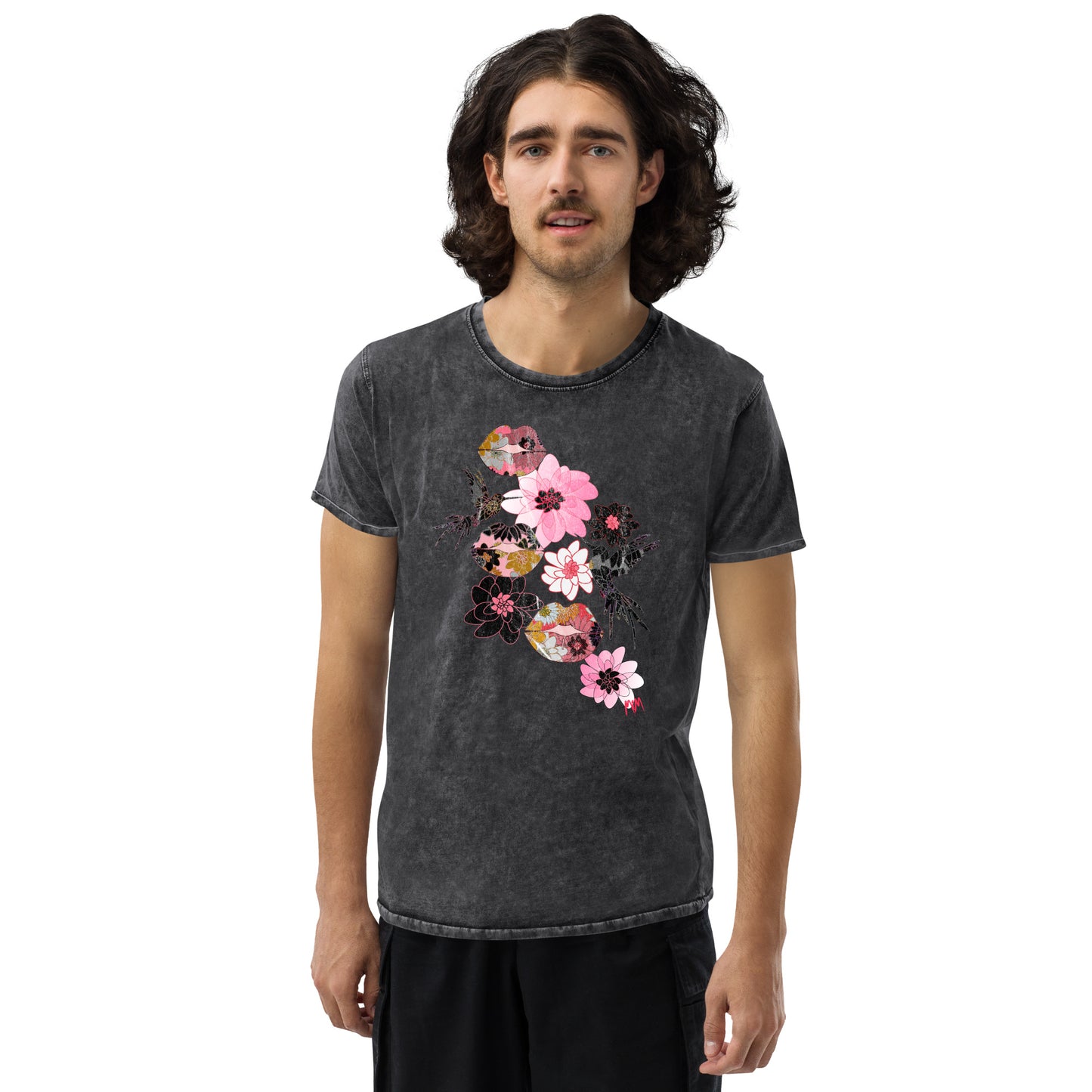 Lip Collage Deux: Unisex Denim T-Shirt