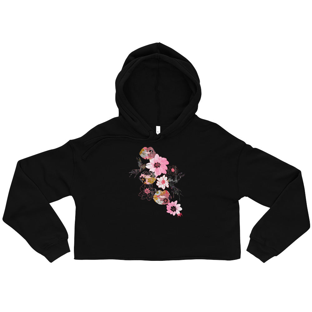Kiss It Collection: Lip Collage Deux - Raw Hem Crop Hoodie