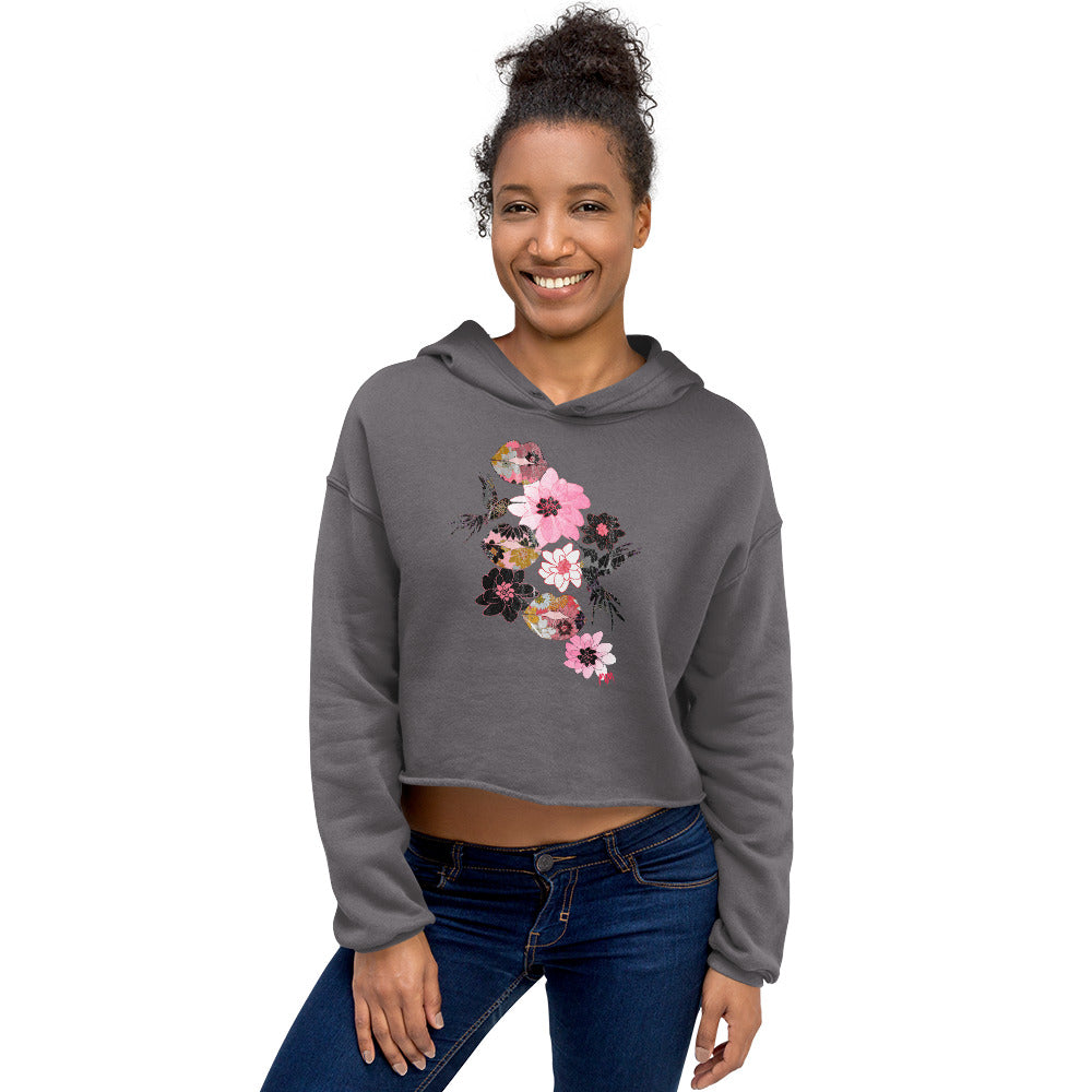 Kiss It Collection: Lip Collage Deux - Raw Hem Crop Hoodie
