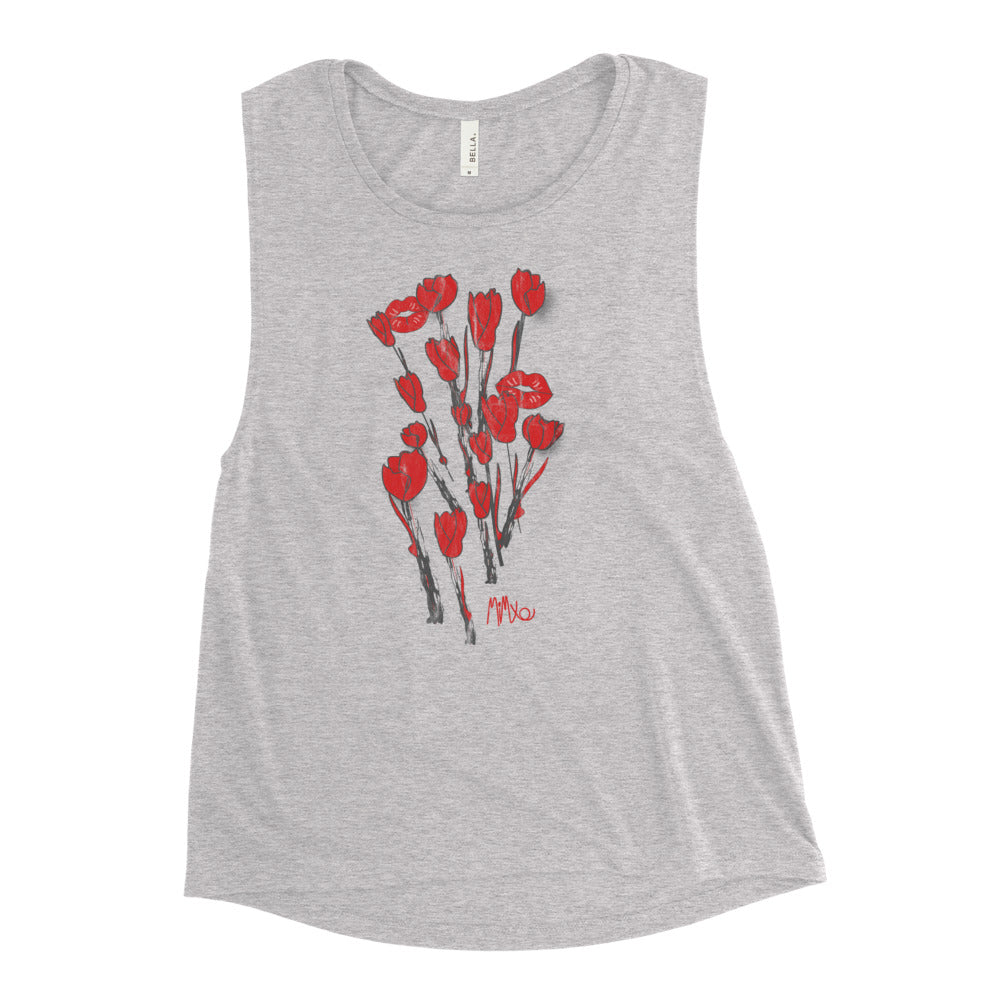 Kiss It Collection: Two-Lips Ladies’ Muscle Tank