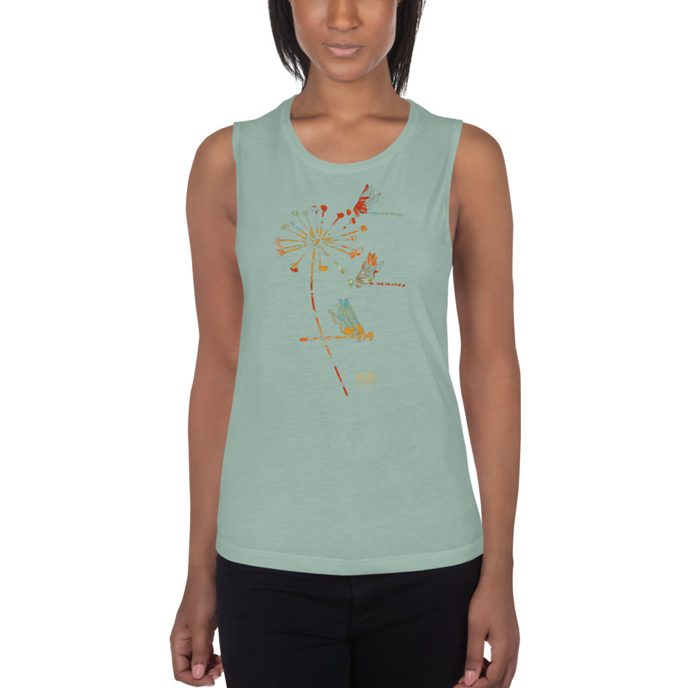 The Autumn Dragonfly Collection: Ladies’ Muscle Tank