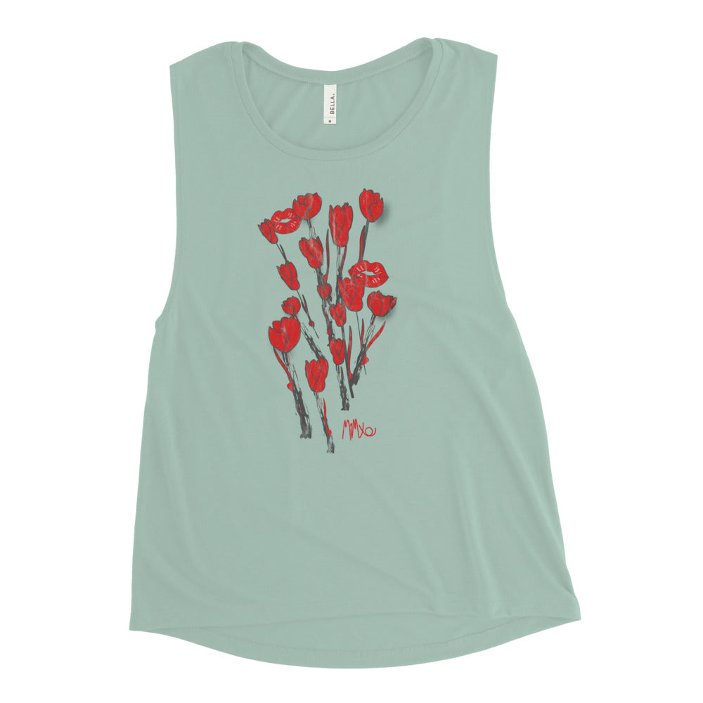 Kiss It Collection: Two-Lips Ladies’ Muscle Tank