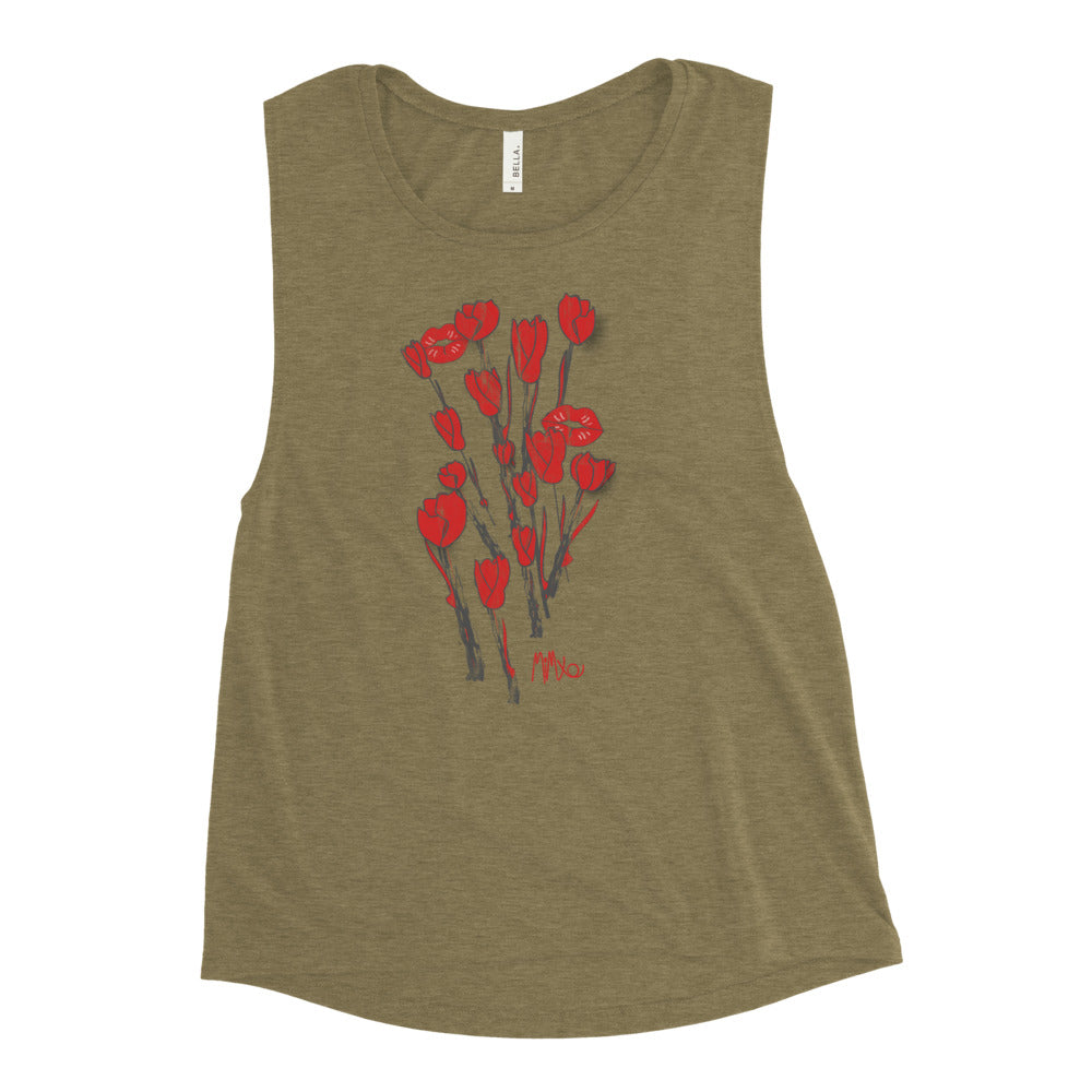 Kiss It Collection: Two-Lips Ladies’ Muscle Tank