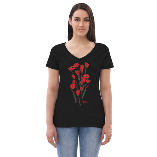 Kiss It Collection: Two-Lips Women’s Recycled V-Neck T-Shirt