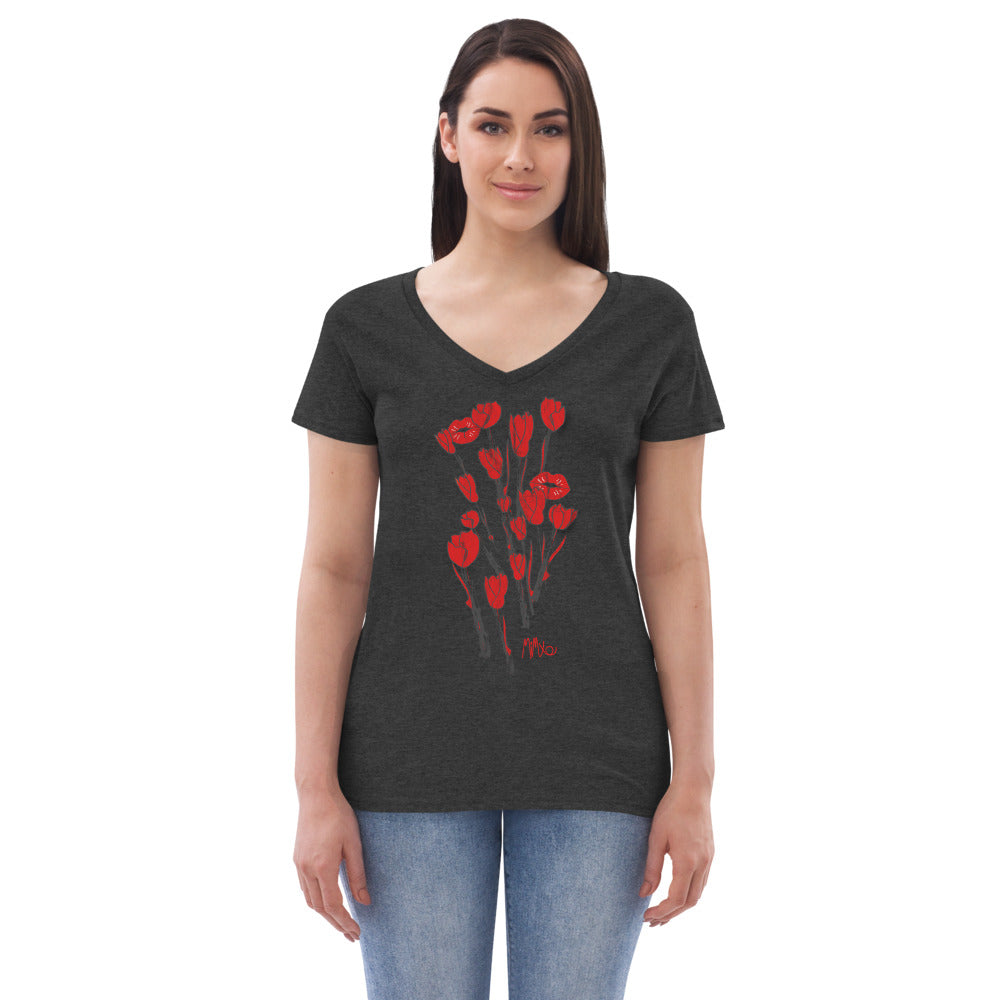 Kiss It Collection: Two-Lips Women’s Recycled V-Neck T-Shirt