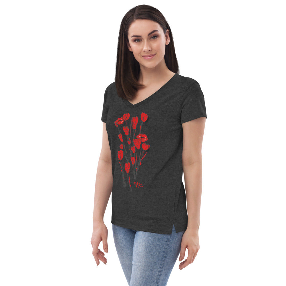 Kiss It Collection: Two-Lips Women’s Recycled V-Neck T-Shirt