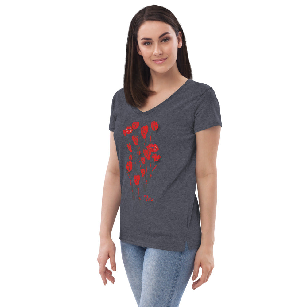 Kiss It Collection: Two-Lips Women’s Recycled V-Neck T-Shirt