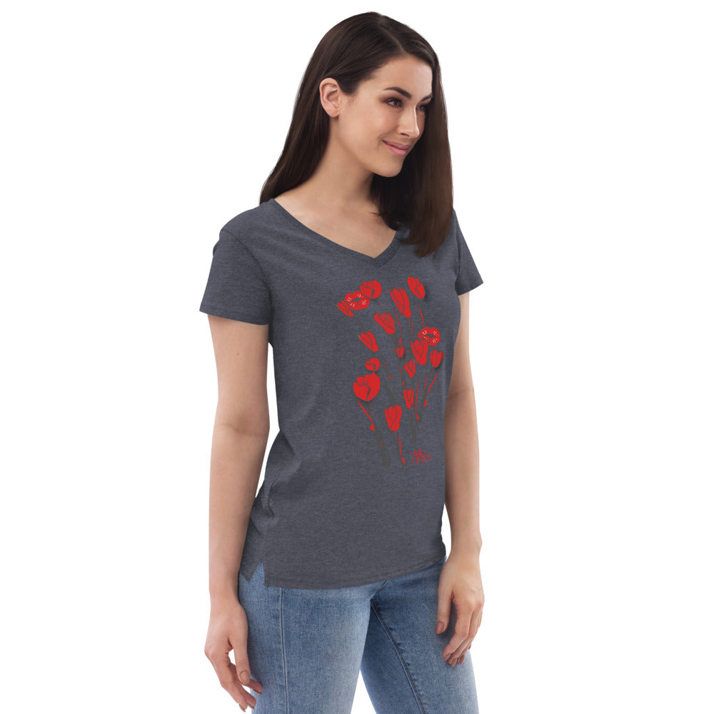 Kiss It Collection: Two-Lips Women’s Recycled V-Neck T-Shirt