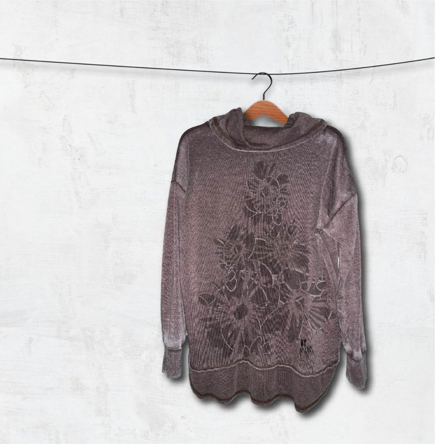 Cozy Chocolate Flower Sweatshirt - Printed Original Design