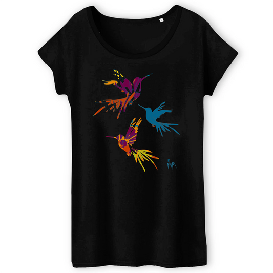Simple Wear by MiM: Hummingbird Jazz - Women's Organic Cotton Scoop Neck Tee