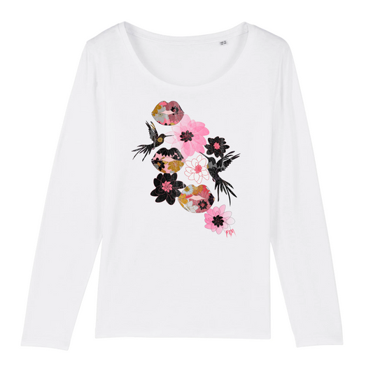 Kiss It Collection: Lip Collage Deux - Women's Long Sleeve Organic Cotton T-Shirt