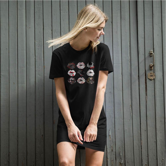 Kiss It Collection: Fancy Lips Organic Cotton T-Shirt Dress