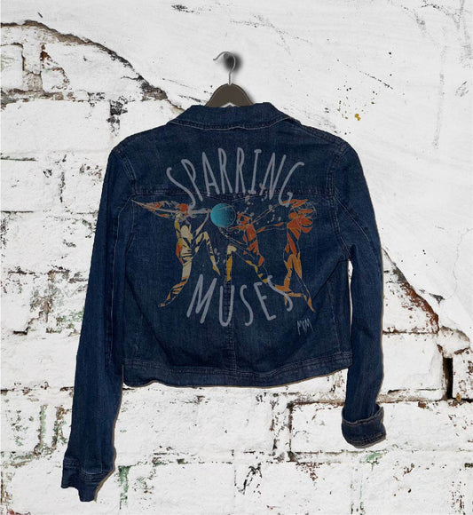 The Sparring Muses - Hand-Painted on Dark Denim