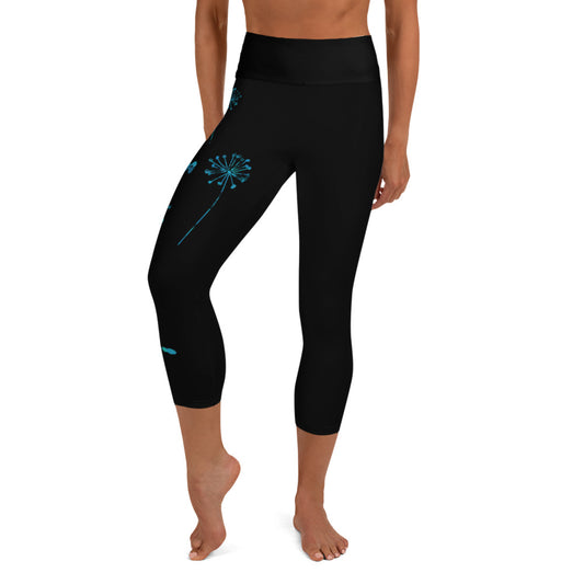 Blue Dande: High-Waisted Yoga Capri Leggings