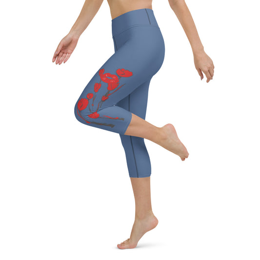 Kiss It Collection: Two-Lips High-Waisted Yoga Capri Leggings w/Inside Pocket