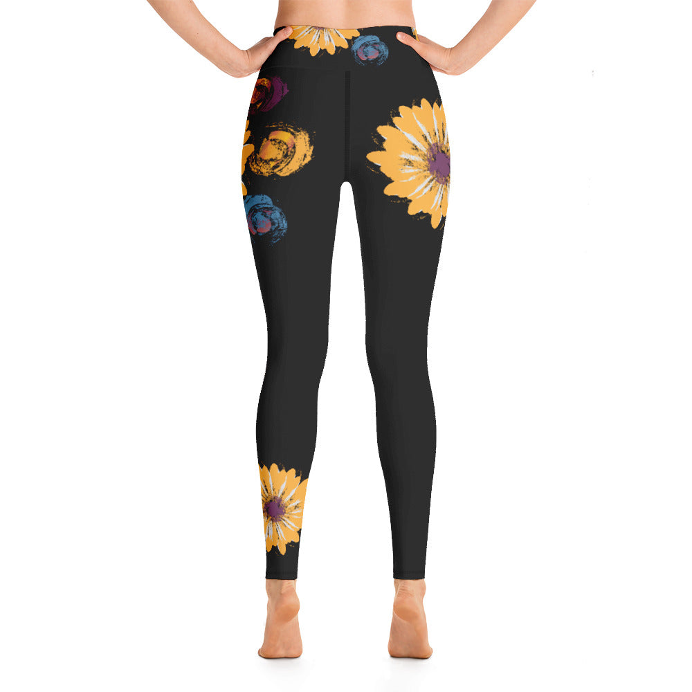 Sweet Grunge Flower Swag - High-Waisted Yoga Leggings