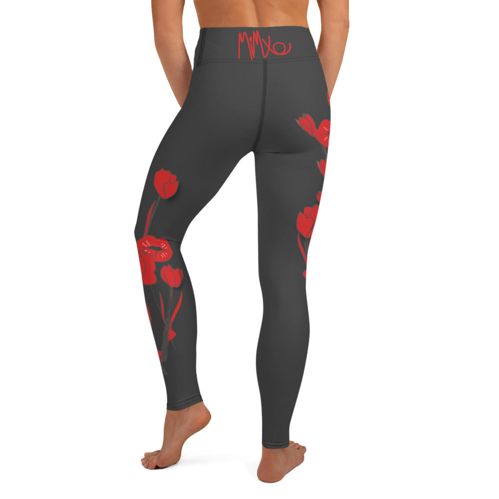 Kiss It Collection: Two-Lips High-Waisted Yoga Leggings w/Inside Pocket