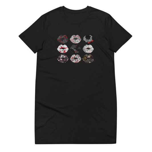 Kiss It Collection: Fancy Lips Organic Cotton T-Shirt Dress