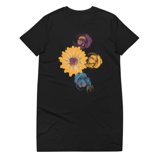Sweet Grunge Flower Swag Organic Cotton T-Shirt Dress