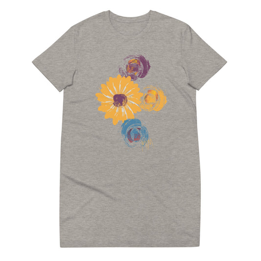 Sweet Grunge Flower Swag Organic Cotton T-Shirt Dress