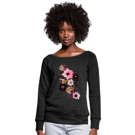 Kiss It Collection: Lip Collage Deux Women's Wideneck Sweatshirt - heather black