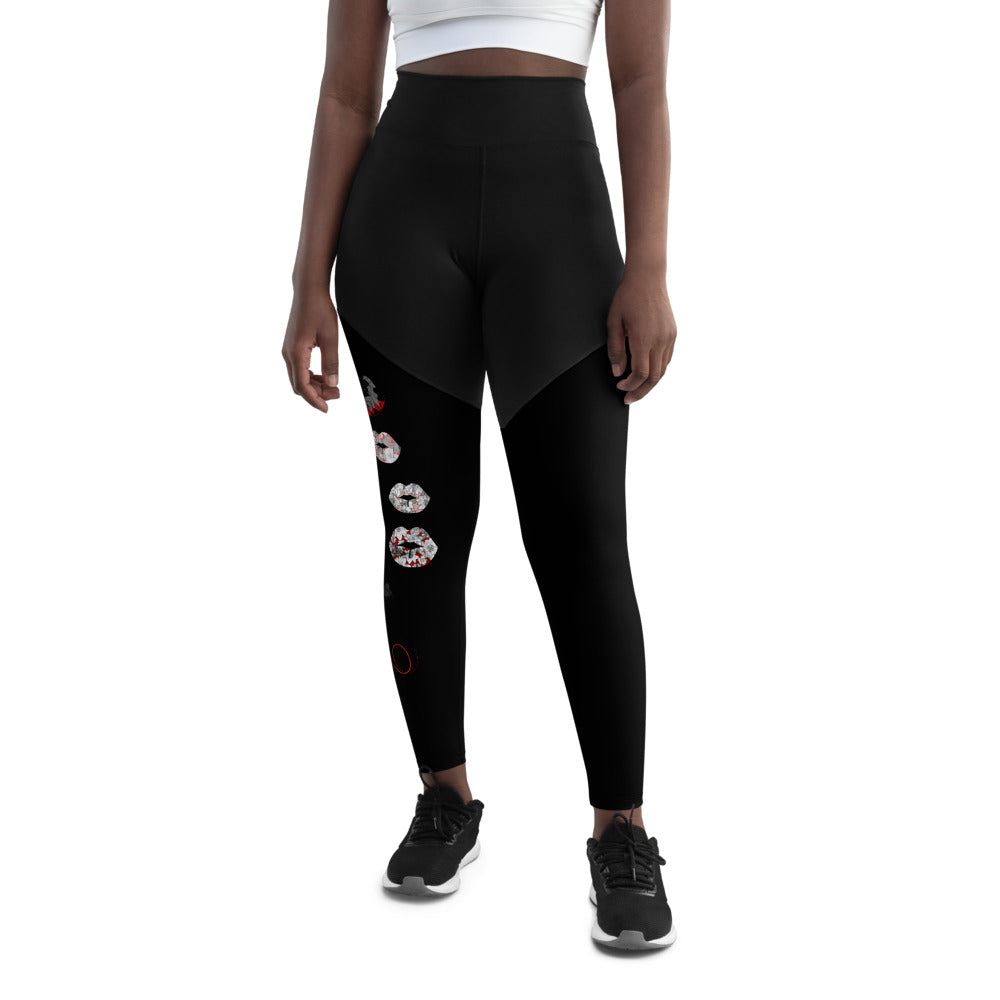 Kiss It Collection: Lip Collage - Sports Leggings