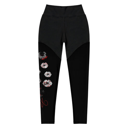 Kiss It Collection: Lip Collage - Sports Leggings