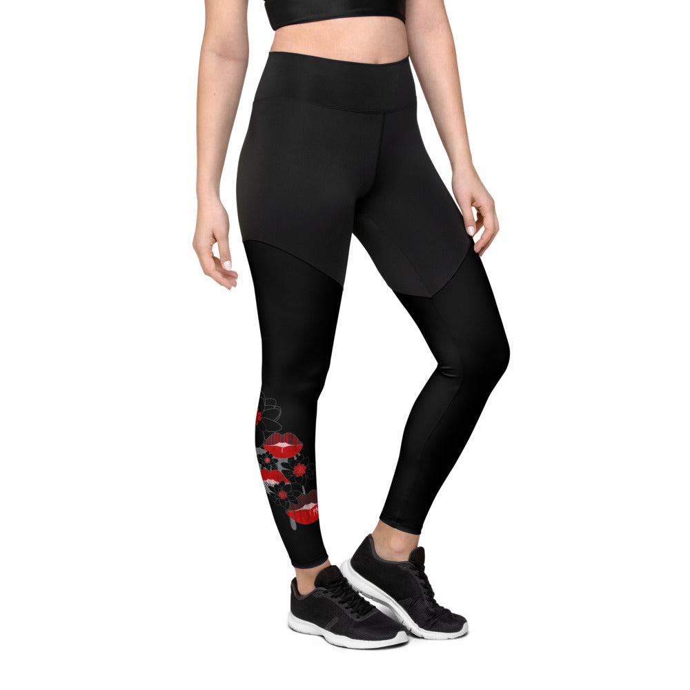Kiss It Collection: Lip Collage - Sports Leggings