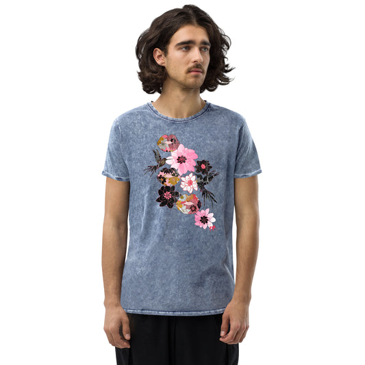 Lip Collage Deux: Unisex Denim T-Shirt