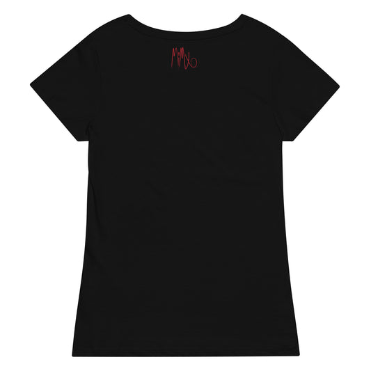 Big Bold Blooms Collection: Red, Black, and Blue Women’s Basic Organic T-Shirt