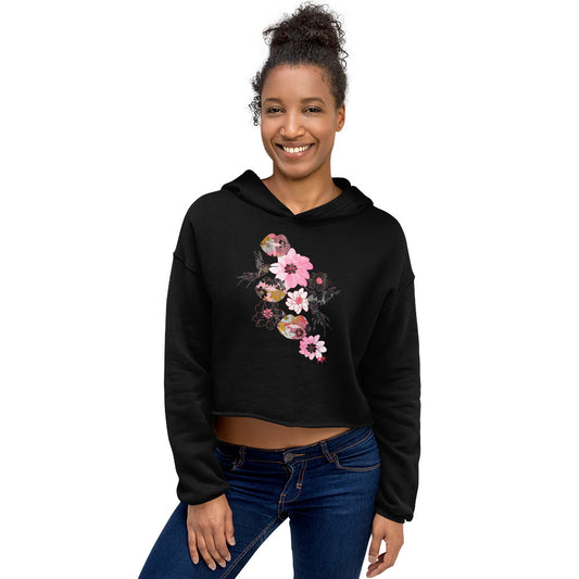 Kiss It Collection: Lip Collage Deux - Raw Hem Crop Hoodie