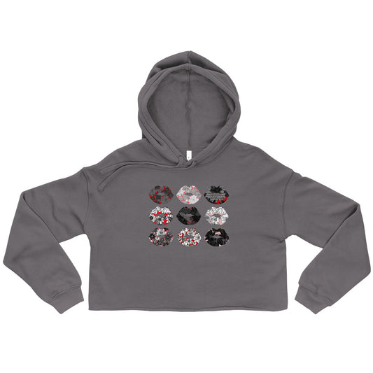 Kiss It Collection: Fancy Lips Crop Hoodie on Airlume Cotton