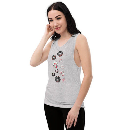 Kiss It Collection: Fancy Lips Ladies’ Muscle Tank