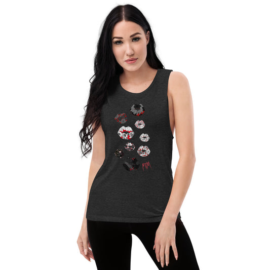 Kiss It Collection: Fancy Lips Ladies’ Muscle Tank