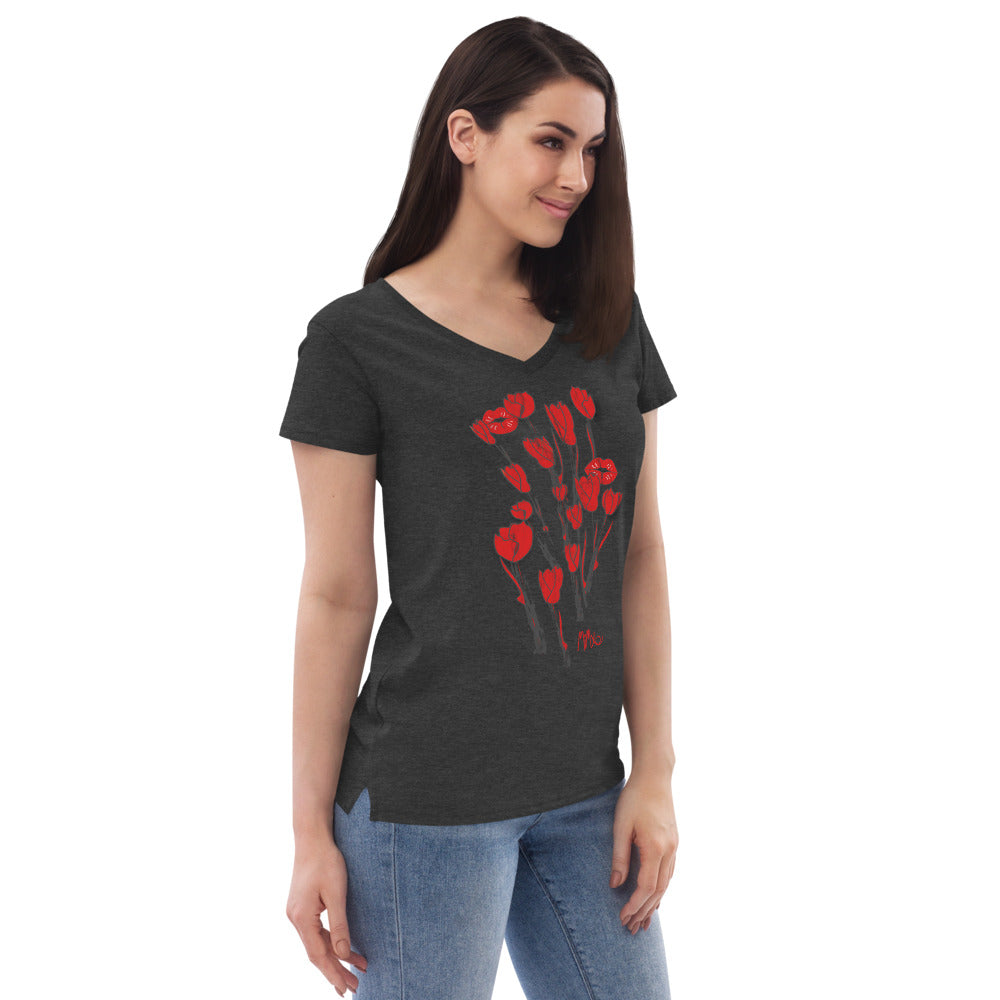 Kiss It Collection: Two-Lips Women’s Recycled V-Neck T-Shirt